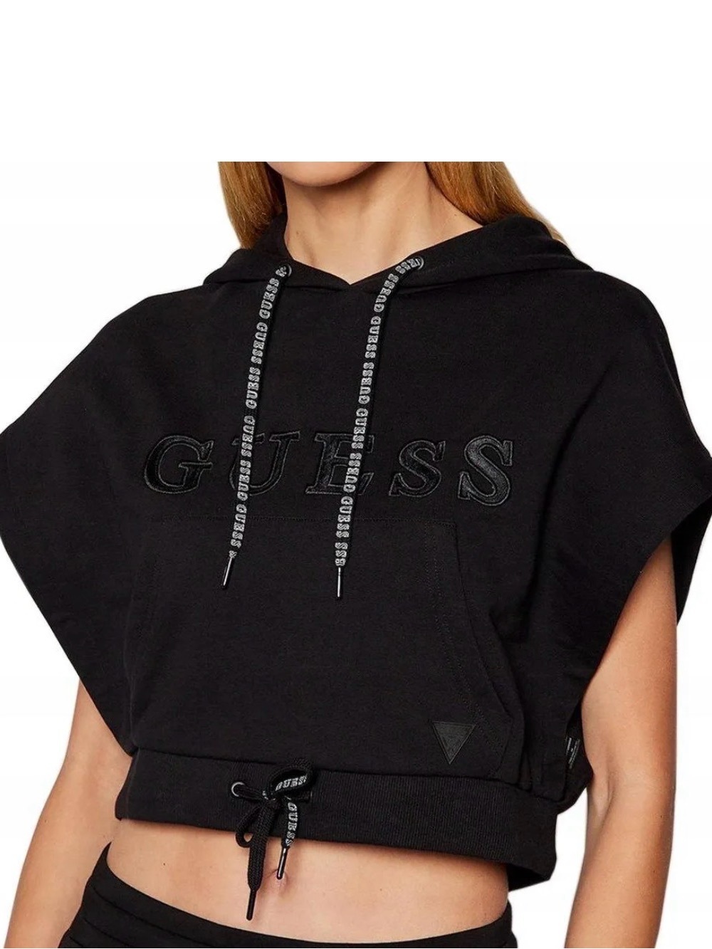 GUESS cropped sleeveless hoodie